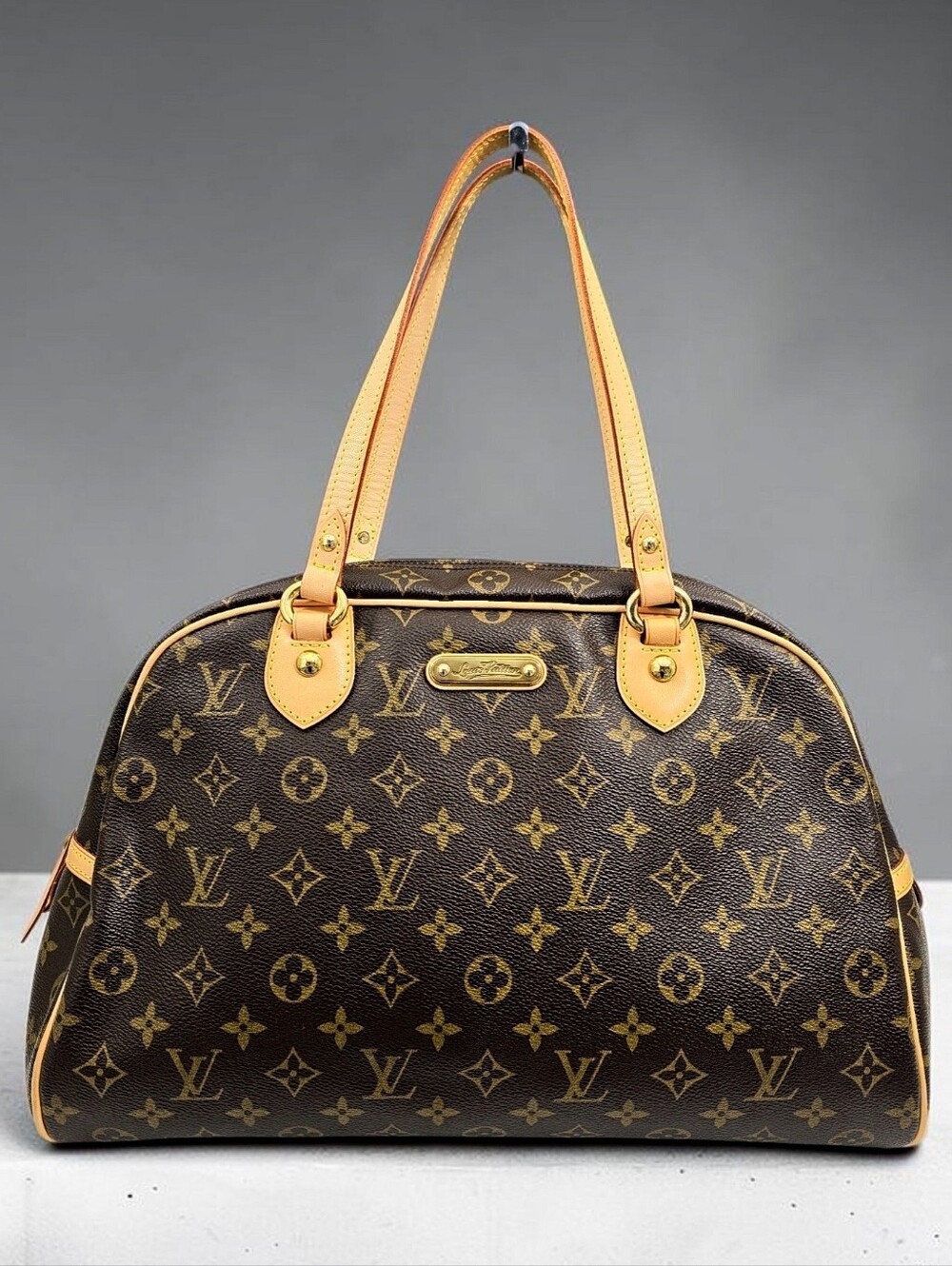 Louis Vuitton Montorgueil GM Monogram Canvas Shoulder Bag with Vachetta Trim
